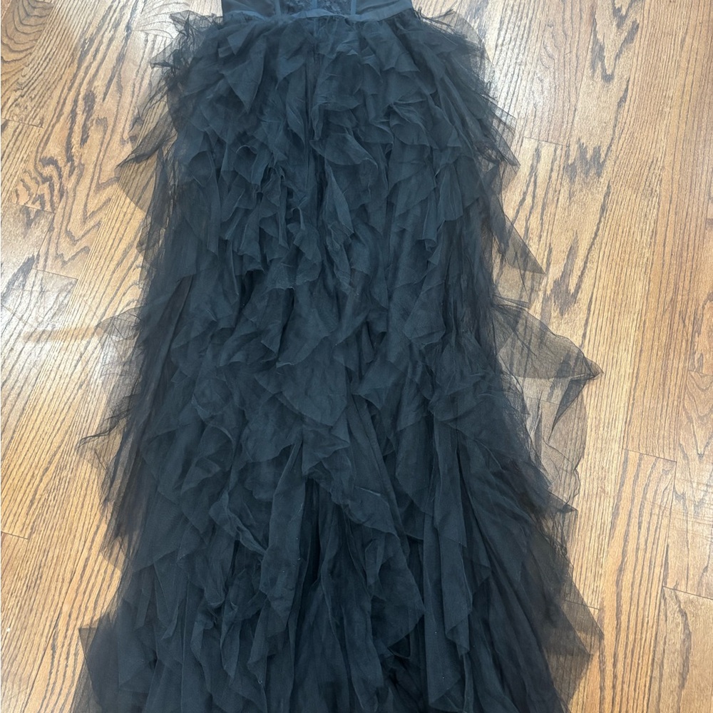 Fashion Nova Black Asymmetrical Tulle Skirt